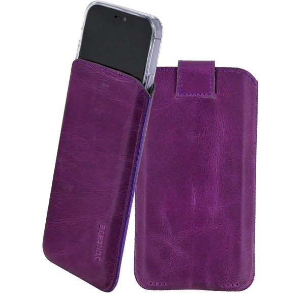 Suncase Leder Etui für iPhone 18 Pro (6.3") Hülle mit ZUSÄTZLICHER Schutzhülle Case