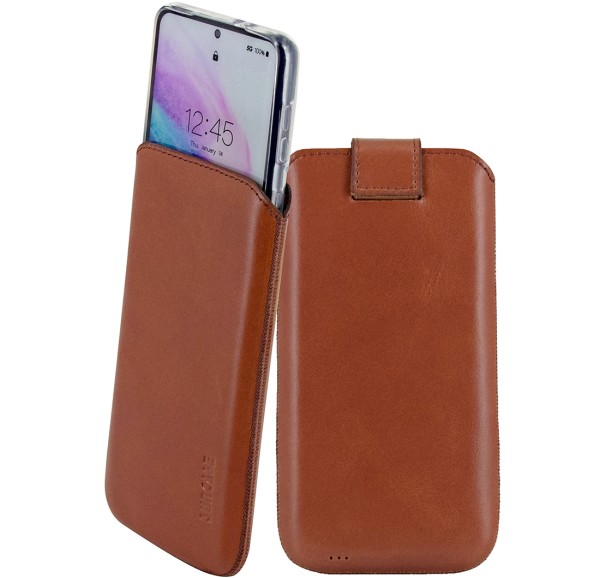Suncase Leder Etui für Samsung Galaxy S26 Plus 5G Hülle mit ZUSÄTZLICHER Transparent Silikon Schutz