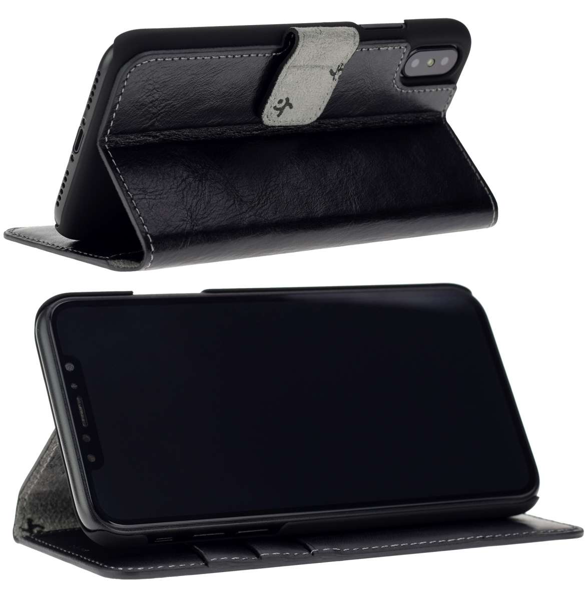 Suncase Book-Style Lederhülle Für IPhone X/XS – Mit Standfunktion & Kartenfach, Antik Braun