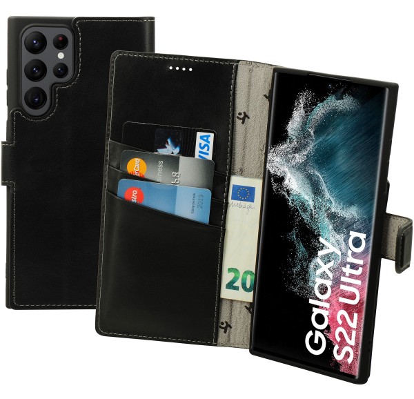 Suncase Book-Style für Samsung Galaxy S22 Ultra 5G Hülle Tasche Ledertasche Case