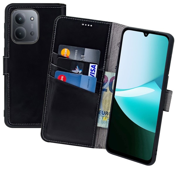 Suncase Book-Style Tasche für Xiaomi Redmi 15C 4G Hülle Echt Ledertasche Wallet Case