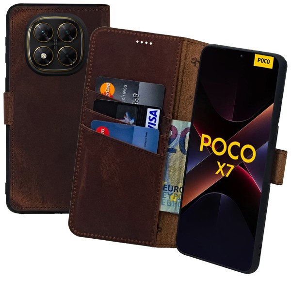 Suncase Book-Style Hülle für Xiaomi Poco X7 5G Tasche Ledertasche Case