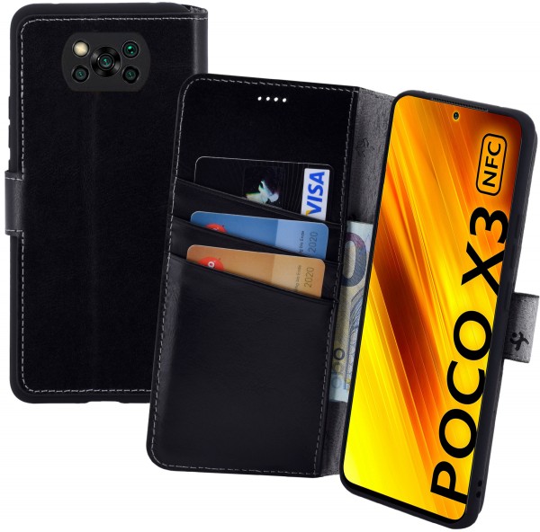 Suncase Book-Style für Xiaomi Poco X3 NFC Hülle Ledertasche Case