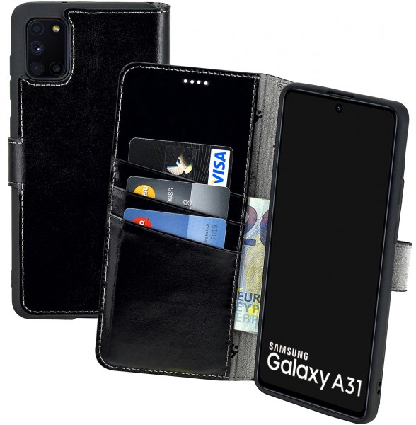 Suncase Book-Style für Samsung Galaxy A31 Hülle Ledertasche Case