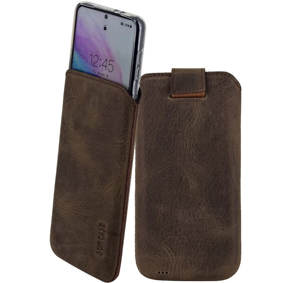 Suncase Leder Hülle für Honor 200 Lite 5G Hülle mit ZUSÄTZLICHER Silikon Schutzcover Case