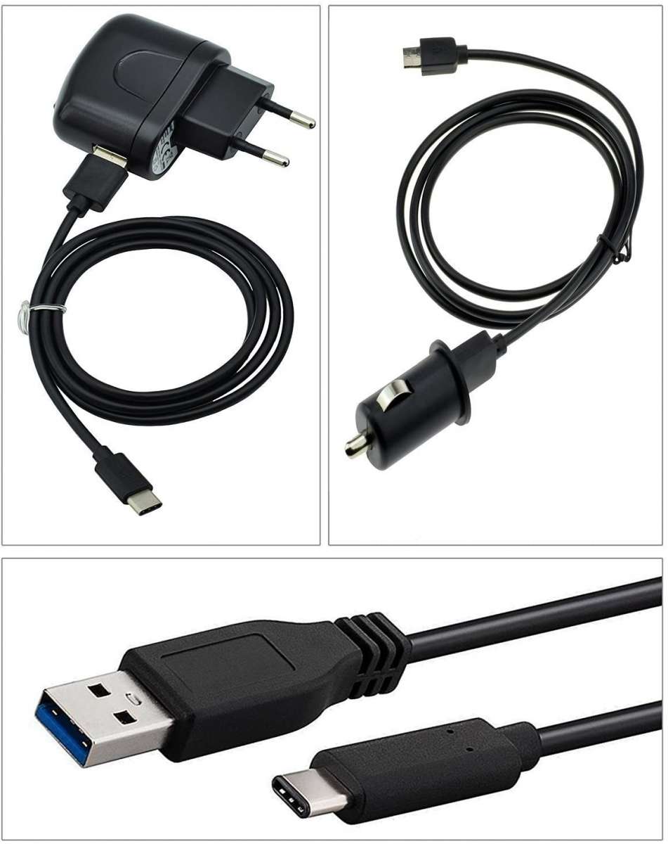 4in1 Ladekabel Set Für Medion Navigationsgeräte - USB & KFZ Adapter