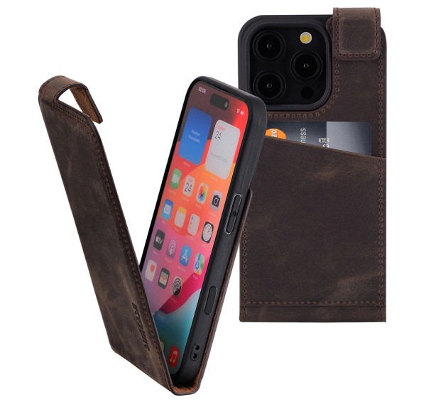 Suncase Flip-Style für iPhone 16 (6.1") Hülle Ledertasche Case