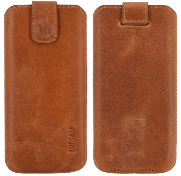 Suncase Leder Etui für iPhone 16 Pro (6.3") Hülle Schutzhülle Case (mit Magnetverschluss)