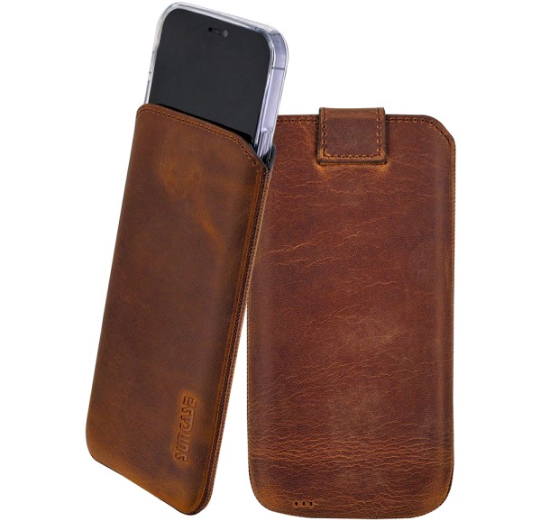 Suncase Leder Etui für iPhone 17 (6.1") Hülle mit ZUSÄTZLICHER Schutzhülle Case