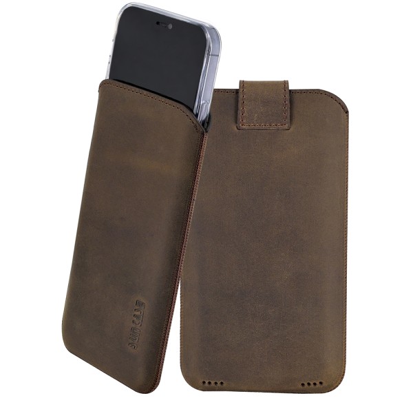 Suncase Leder Etui für iPhone 16 Pro Max (6.9") Hülle mit ZUSÄTZLICHER Schutzhülle Case