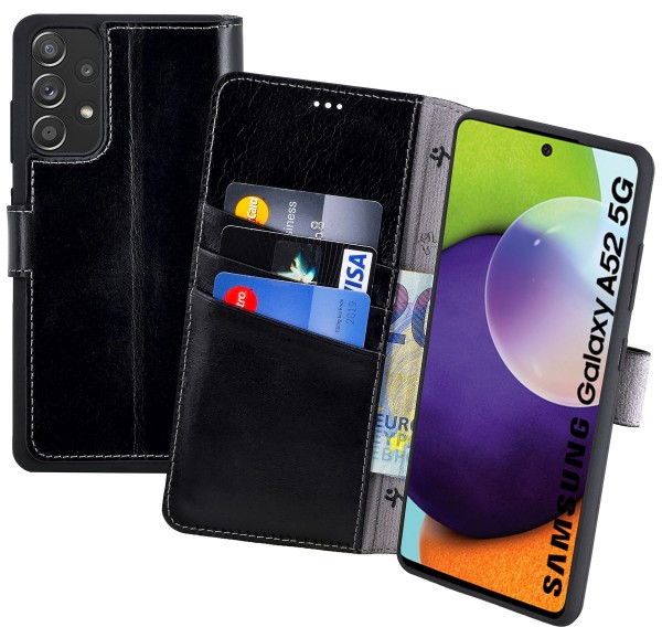 Suncase Book-Style für Samsung Galaxy A52 5G Hülle Ledertasche Case