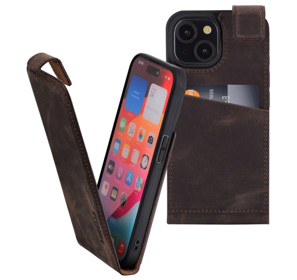 Suncase Flip-Style für iPhone 16 (6.1") Hülle Ledertasche Case