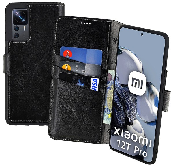 Suncase Book-Style für Xiaomi 12T Pro 5G Hülle Ledertasche Case