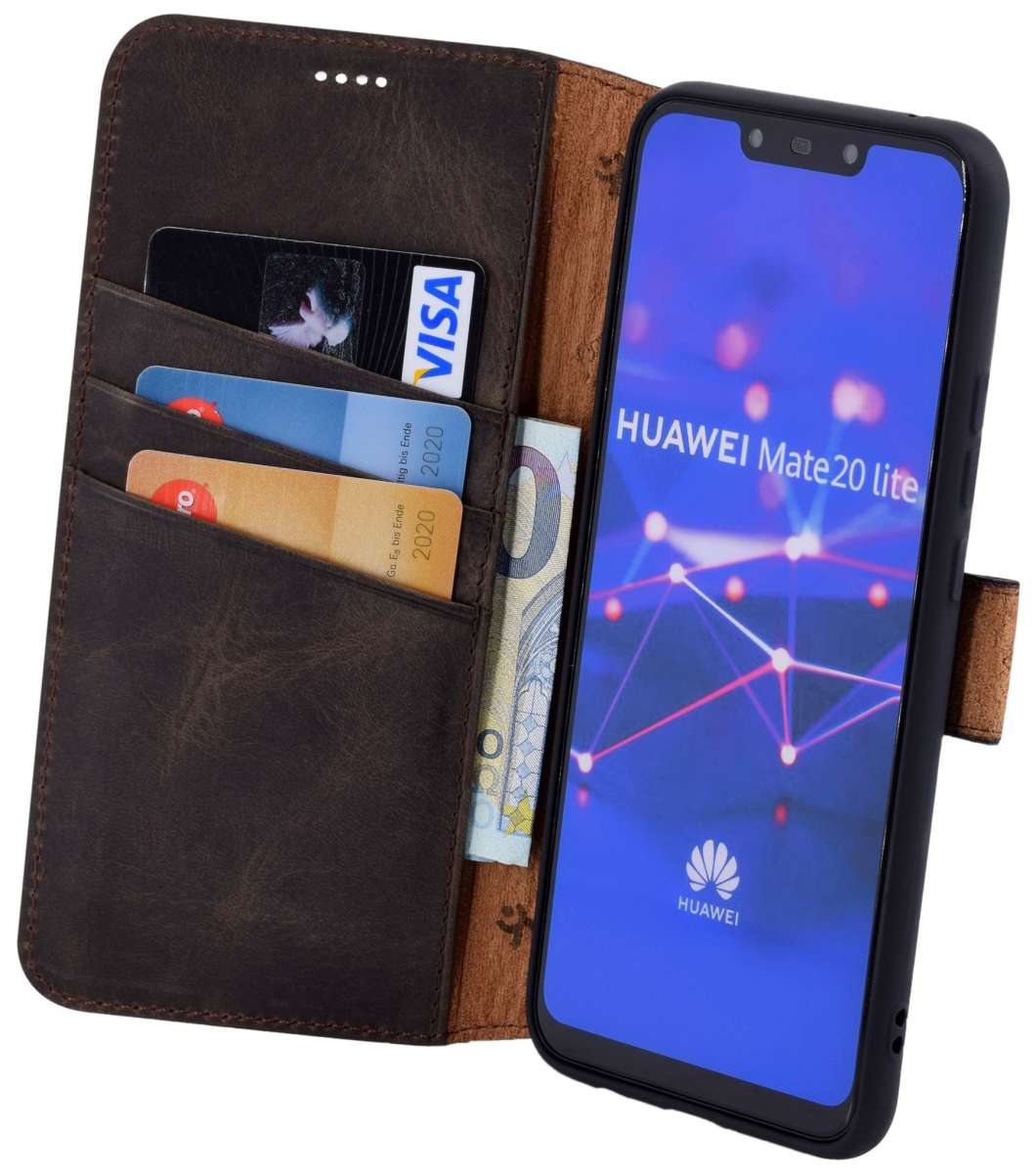Suncase Book Style Leder Tasche Schutzhlle Hlle fr Huawei Mate 20 Lite |  Suncase Luxury Genuine Leather Cases
