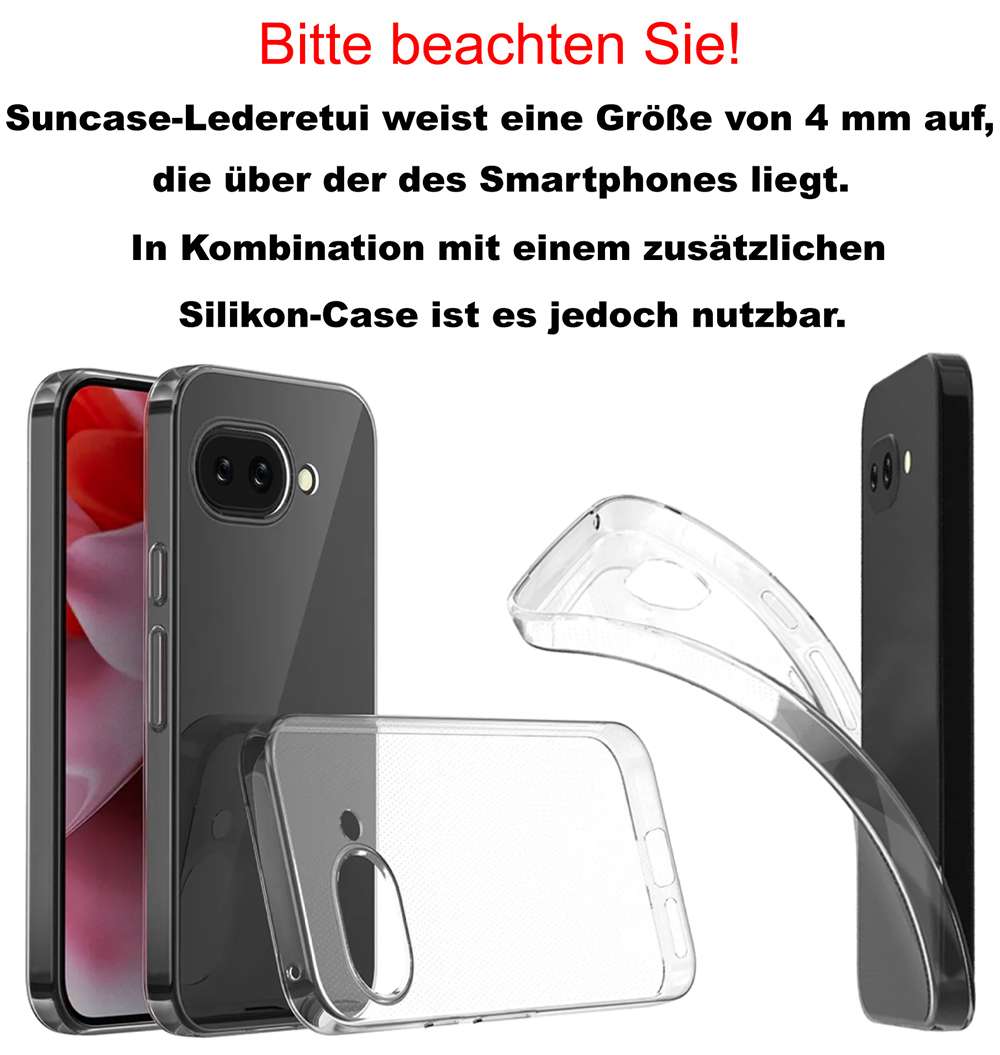 Schutzhülle Für Google Pixel 9A 5G – Klapphülle Aus PU-Leder Mit Kartenhalter, Standfunktion & Magnetverschluss, In Türkis
