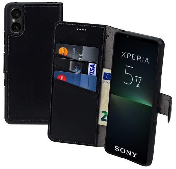 Suncase Book-Style für Sony Xperia 5 V (2023) Hülle Ledertasche Case