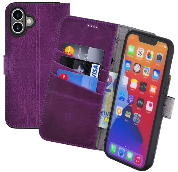 Suncase Book-Style für iPhone 17 (6.3") Hülle Ledertasche Case