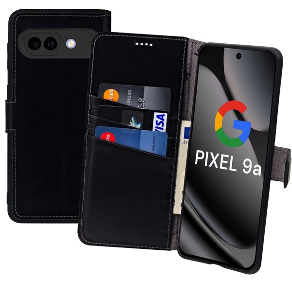 Suncase Book-Style für Google Pixel 9a 5G Hülle Echt Ledertasche Case
