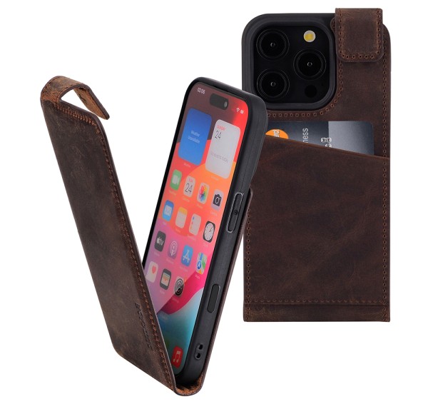 Suncase Flip-Style für iPhone 16 Pro (6.3") Hülle Ledertasche Case