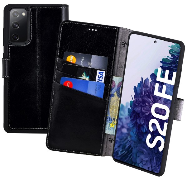 Suncase Book-Style für Samsung Galaxy S20 FE (5G) Hülle Tasche Ledertasche Case