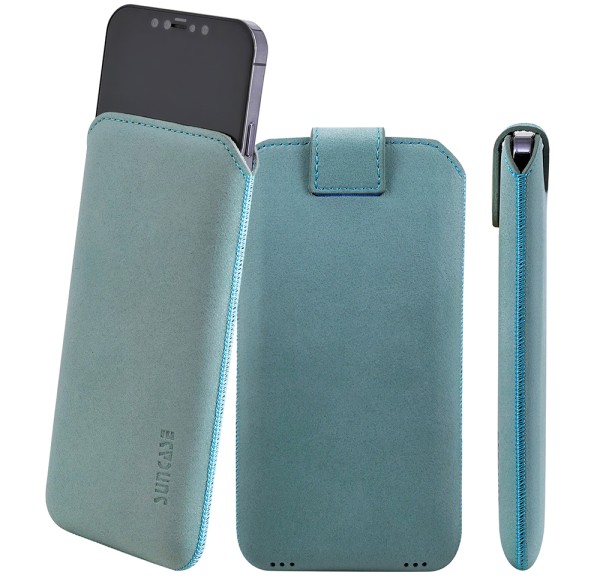 Suncase Leder Etui für iPhone 15 Pro Max (6.7") Hülle Schutzhülle Case (mit Magnetverschluss)