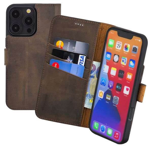 Suncase Book-Style Tasche für Motorola Edge 60 Pro Hülle Echt Ledertasche Case