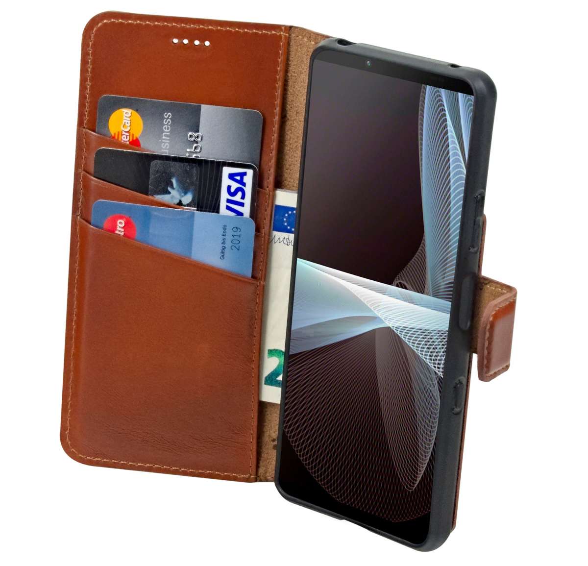 Suncase Leder Etui Für Sony Xperia 10 III - Mit Silikon Hülle & Magnetverschluss