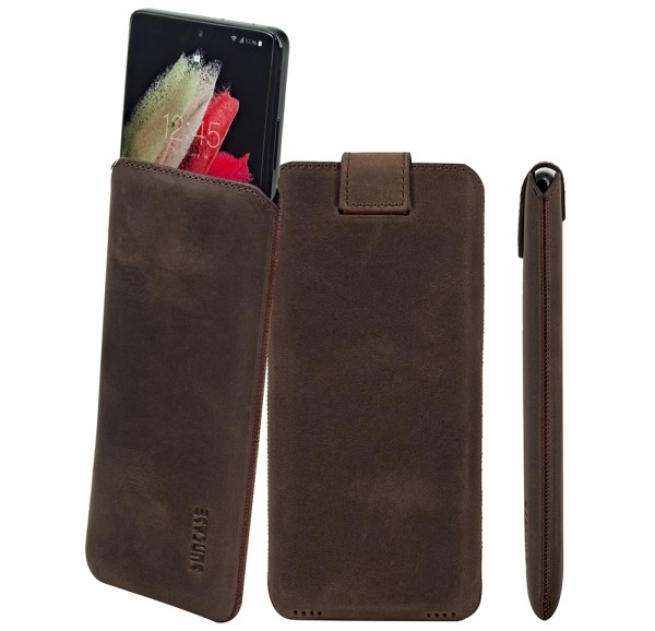Suncase Echt Leder Etui für Gigaset GX6 Pro Hülle Schutzhülle Case (mit Magnetverschluss)