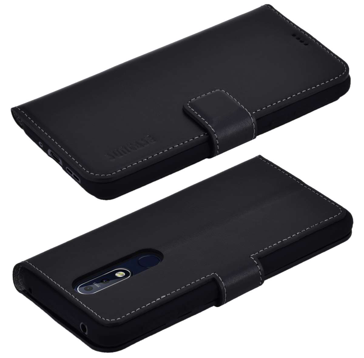 Suncase® Custodia Flip In Pelle Nera Per Samsung Galaxy S24 5G 4062864322274