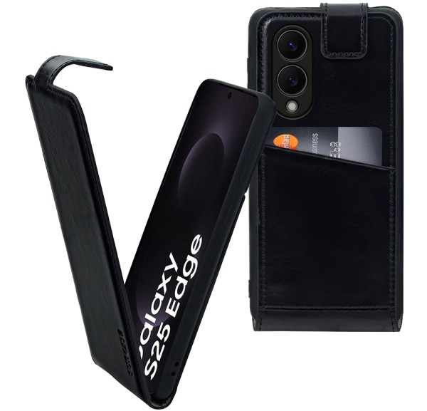 Suncase Flip-Style Hülle für Samsung Galaxy S25 Edge 5G Echt Ledertasche Case