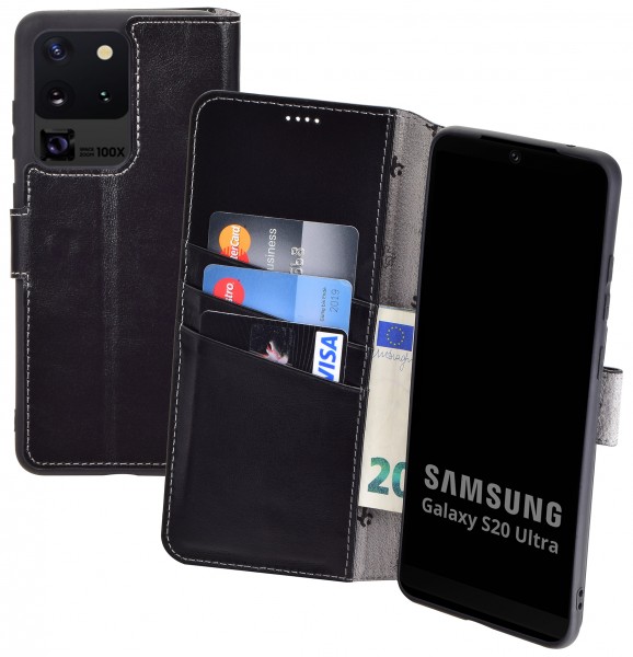 Suncase Book-Style für Samsung Galaxy S20 Ultra Hülle Tasche Ledertasche Case