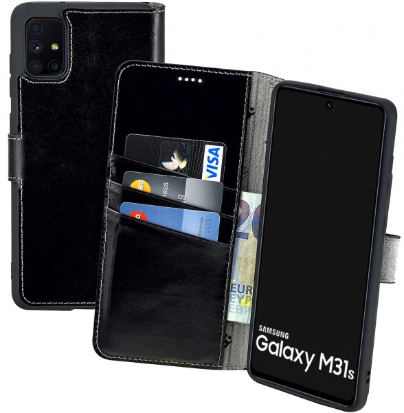 Suncase Book-Style für Samsung Galaxy M31s Hülle Ledertasche Case