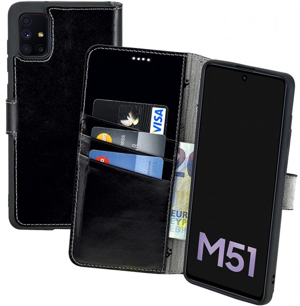 Suncase Book-Style für Samsung Galaxy M51 Hülle Ledertasche Case
