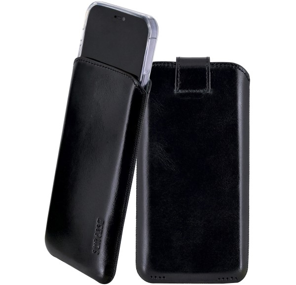 Suncase ECHT Ledertasche Leder Etui kompatibel mit OnePlus 12 5G Innenmaße: ca. 165 x 78 x 13 mm