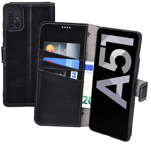 Suncase Book-Style für Samsung Galaxy A41 Hülle Ledertasche Case