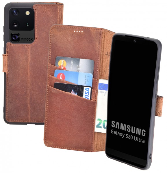 Suncase Book-Style für Samsung Galaxy S20 Ultra 5G Hülle Tasche Ledertasche Case