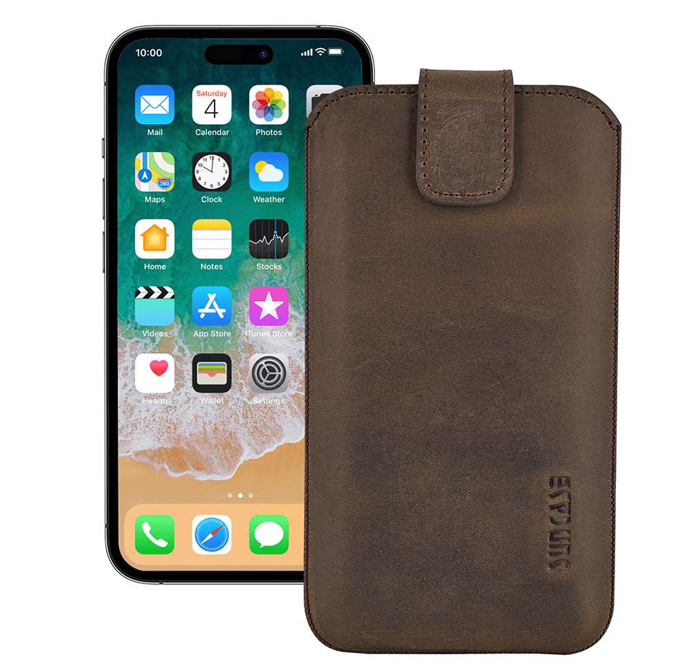 Suncase Ledertasche Für IPhone 16 (6,1") – Mit Transparentem Silikon-Case, Rückzugsfunktion, In Antik-türkis
