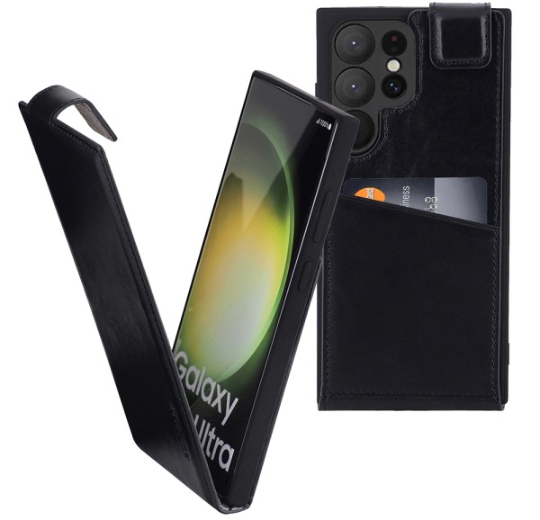 Suncase Flip-Style für Samsung Galaxy S22 Ultra 5G Hülle Ledertasche Case