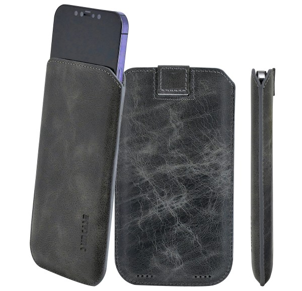 Suncase Leder Etui Ultra Slim für iPhone 15 Pro (6.1") Hülle Schutzhülle Case