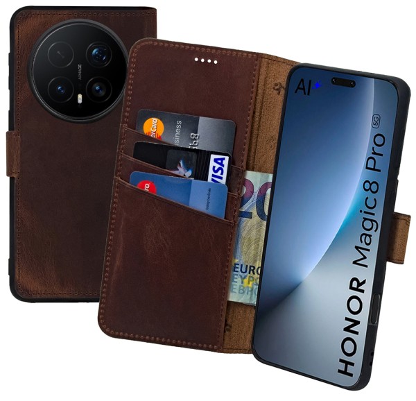 Suncase Book-Style Hülle für Honor Magic 8 Pro 5G Tasche Ledertasche Case