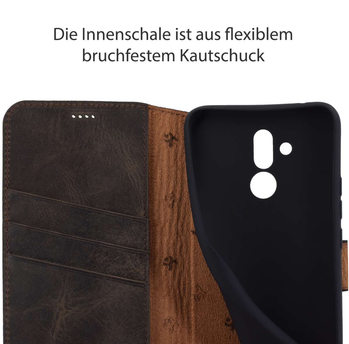 Suncase Slim Edition - Custodia in vera pelle per Huawei Mate 20 Pro (con linguetta di estrazione e chiusura magnetica, colore: Turchese antico