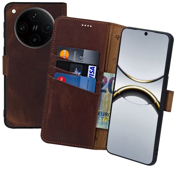 Suncase Book-Style Hülle für OPPO Find X8 Pro 5G Tasche Echt Ledertasche Wallet Case Klapp Cover