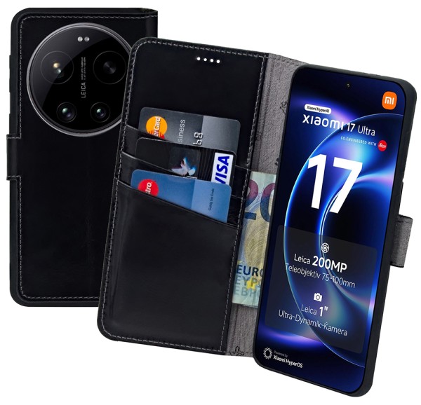 Suncase Book-Style Hülle für Xiaomi 17 Ultra 5G Tasche Echt Ledertasche Wallet Case Klapp Cover