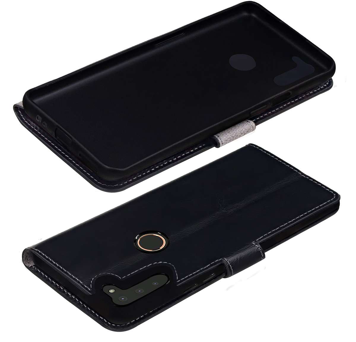 Suncase Custodia In Vera Pelle Per Smartphone Slim Case Etui Per